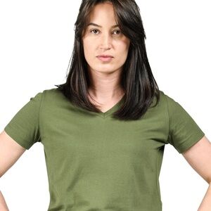 Dovetail Workwear V-Neck Tee Size Small Blade Green